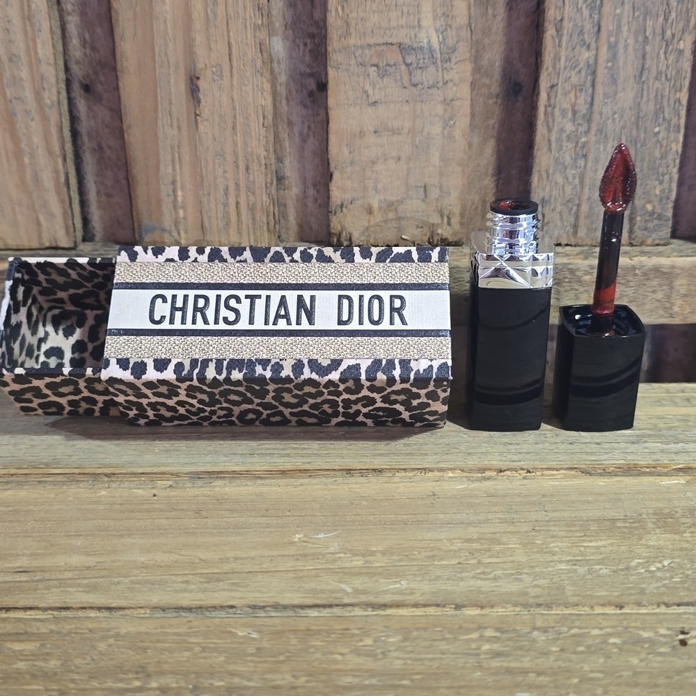 Christian Dior Mitzah Leopard Print Lipstick Case Limited Edition With Lipstick
